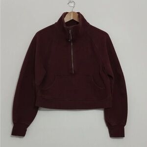 Women's Burgundy Half-Zip Pullover